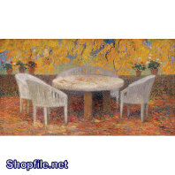 TSD3604 - Tranh sơn dầu bàn ghế độc đáo